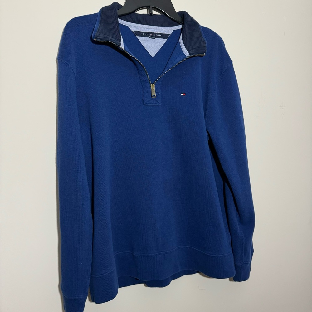 Men’s Tommy Hilfiger Blue Quarter-Zip Sweater Size L